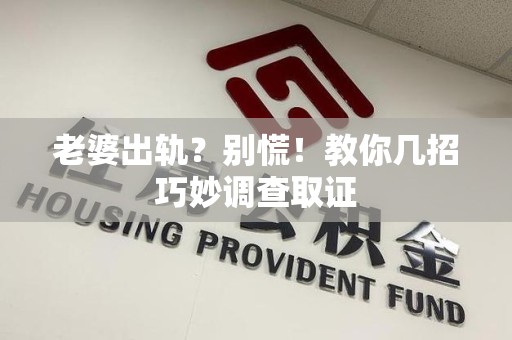 邵武老婆出轨？别慌！教你几招巧妙调查取证