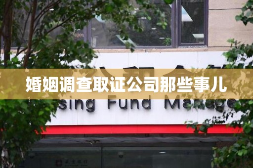 邵武婚姻调查取证公司那些事儿