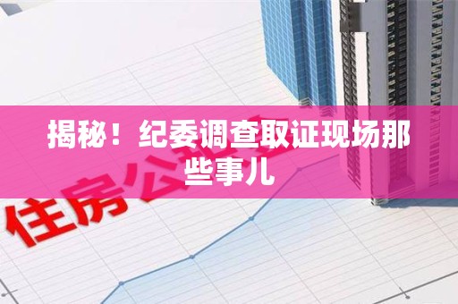 邵武揭秘！纪委调查取证现场那些事儿