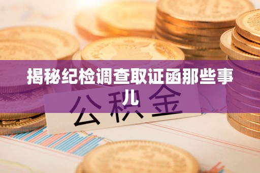 邵武揭秘纪检调查取证函那些事儿