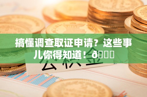 邵武搞懂调查取证申请？这些事儿你得知道！😎