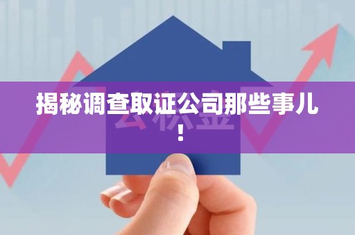 邵武揭秘调查取证公司那些事儿！