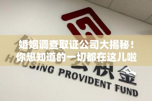邵武婚姻调查取证公司大揭秘！你想知道的一切都在这儿啦😉