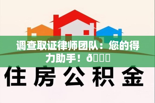 邵武调查取证律师团队：您的得力助手！😎