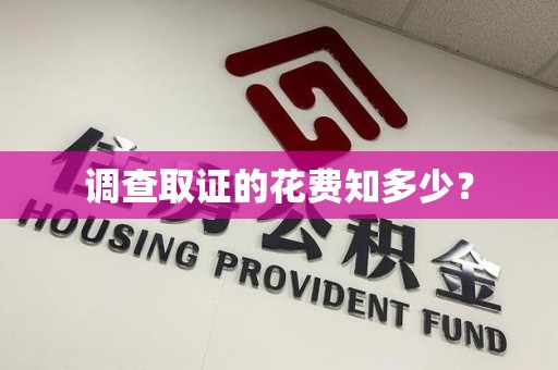 邵武调查取证的花费知多少？